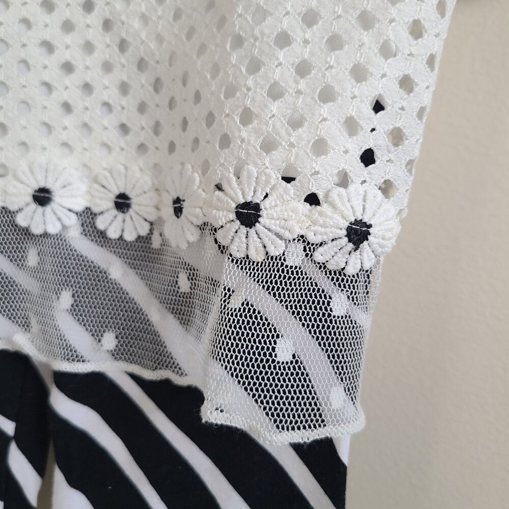 Girls Outfit Set Size 18M White Lace Tunic & Zebra Leggings 2-Piece NWT - Picture 3 of 7
